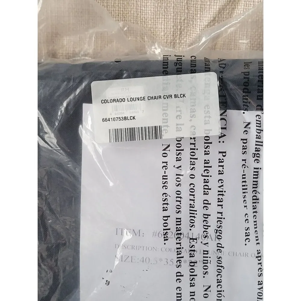 Restoration Hardware Outdoor Lounge Chair Cover In Black For Colorado Chair‎